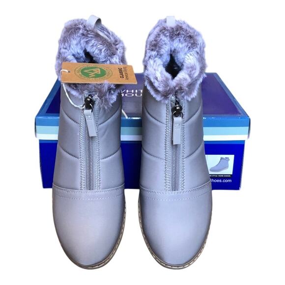White Mountain Tamarin Puffer Ankle Zip Cozy Bootie Faux Fur Lined Size 7.5 NWB - Picture 7 of 13